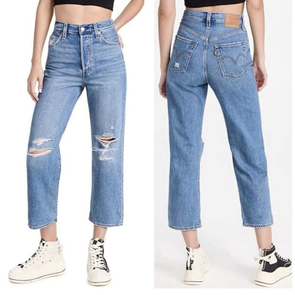Levi's Premium Ribcage Straight Ankle High-Rise Blue Jeans Women’s Size 27
